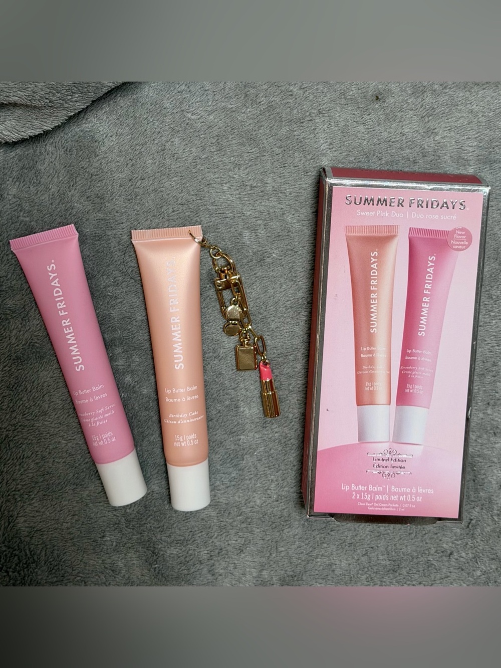 Summer Fridays Lip Butter Balm Duo — Strawberry Soft Serve & Birthday Cake